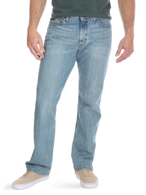 Wrangler Authentics Men's Regular Fit Comfort Flex Waist Jean, Chalk Blue, 36W x 30L