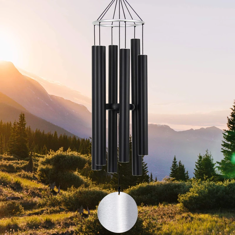 ASTARIN Large Garden Wind Chimes, 36Inch Tuned Relaxing Soothing Low Bass, Memorial Wind Chimes for Mom Dad, Black