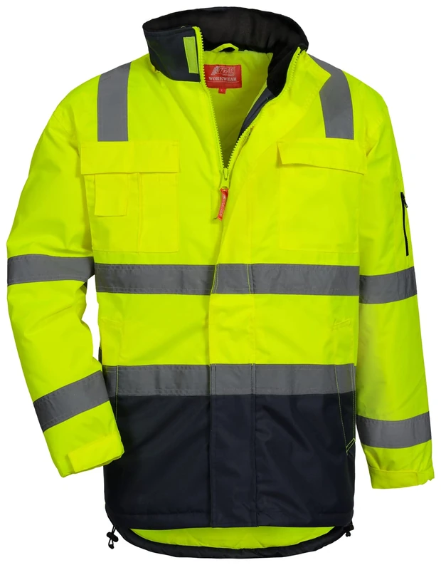 Nitras Men's Motion Tex VIZ Hi-Vis Parker, Neon Yellow, 2XL, yellow, XL - Image 1