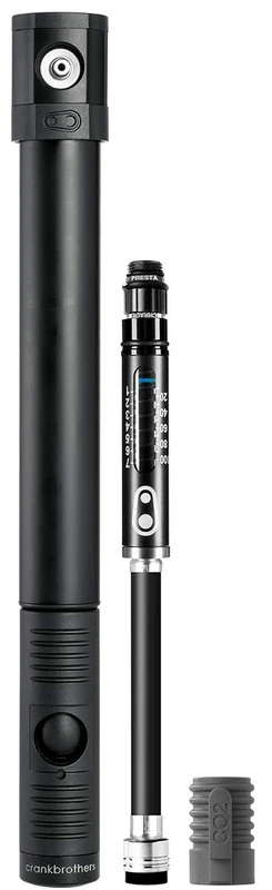 Crankbrothers Klic HV Mini Pump with Gauge and CO2, Black