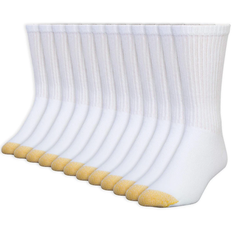 Gold Toe Men's 656s Cotton Crew Athletic Socks, Multipairs Socks, White (12 Pairs), S UK - Image 1