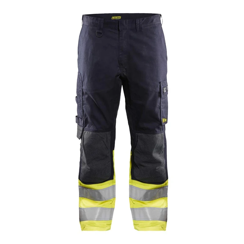 Blaklader 148815128933D100 Multinorm Inherent Work Trousers, Navy/Yellow, Size C100