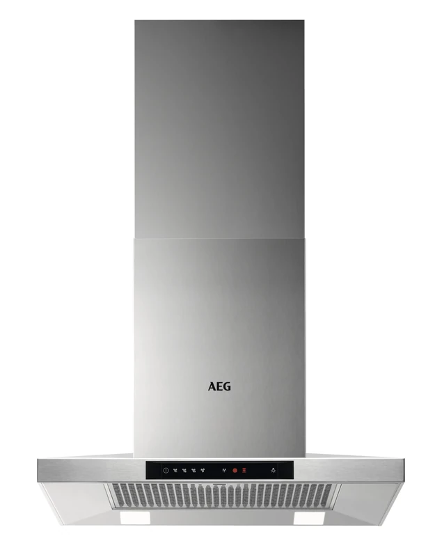AEG 6000 Series Pyramid Chimney Cooker Hood DKB5660HM, 60cm, Hob2Hood, Breeze Vent Capacity 779 (m³/h) (dB) 55/38, Washable Filter, Electronic Touch Control, 3 Speed Settings, Class A, Stainless Steel