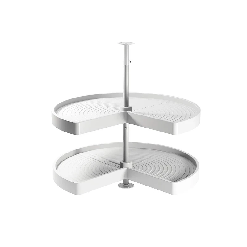 Emuca - Set of swivel trays for kitchen corner unit, 3/4 carousel of Ø810mm (32 inch) for 900mm (35,4 inch) blind corner, white