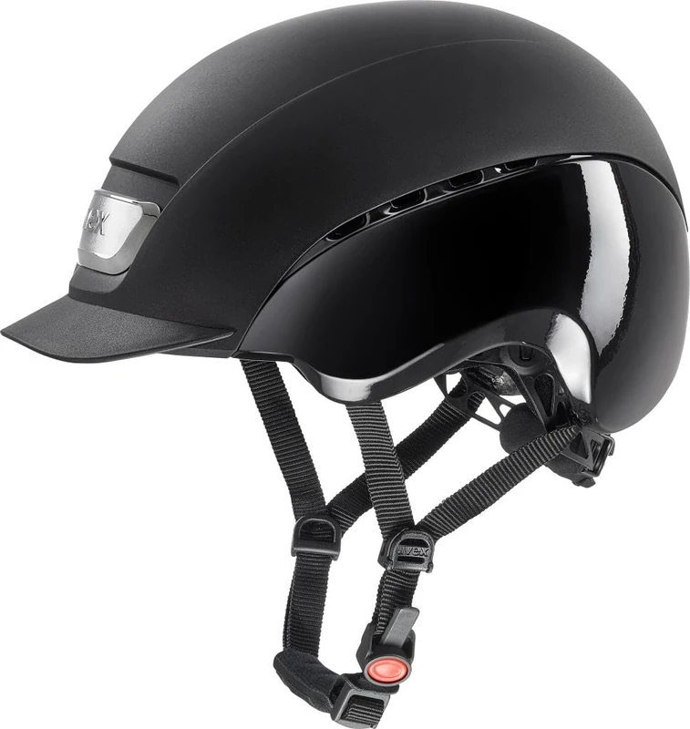uvex Elexxion Pro - Sturdy Riding Helmet for Men and Women - Individual Fit - Optimized Ventilation - Black Matt-Black Shiny - 54-55 cm
