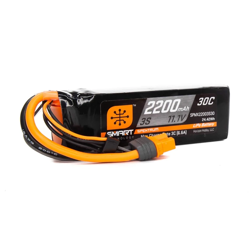 Spektrum 11.1V 2200mAh 3S 30C Smart LiPo Battery - IC3
