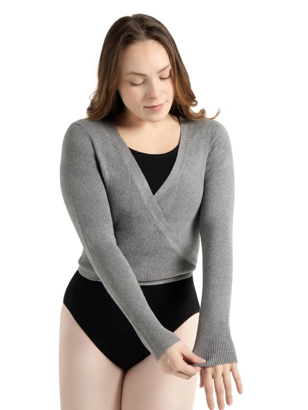 Capezio Women's 11381w Wrap Sweater, Grey, L UK