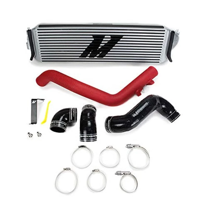 Mishimoto MMINT-CTR-17KSLWRD Performance Intercooler Kit Compatible with Honda Civic Type R 2017+ Silver and Red