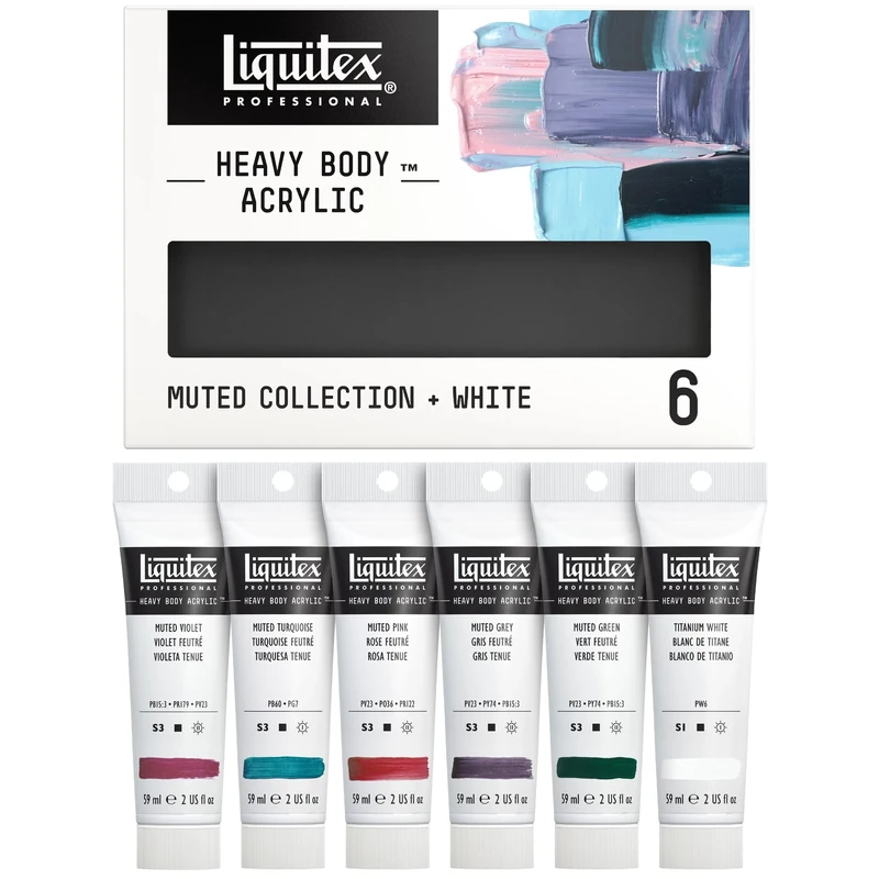 Liquitex Professional Acrylic Heavy Body Set of 6 x 59 ml Muted Colours