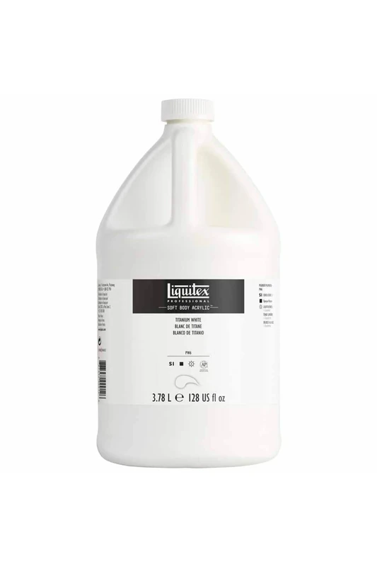 Liquitex Professional Soft Body Acrylic 128-oz Bottle, Titanium White