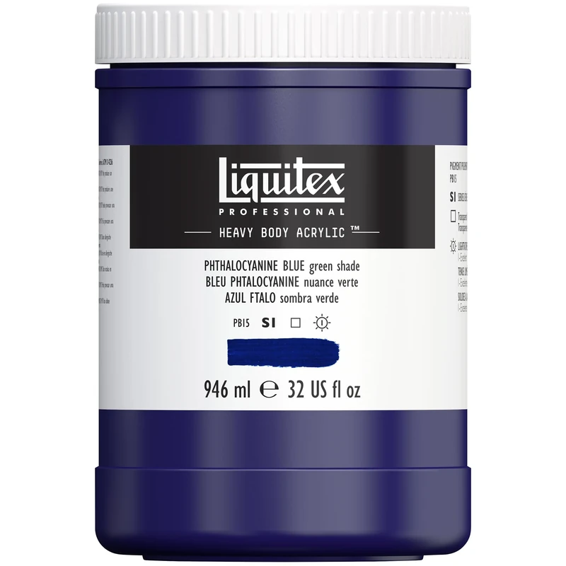 Liquitex Heavy Body Acrylic Paint, Phthalo Blue (Green Tone), 946 ml (Pack of 1)
