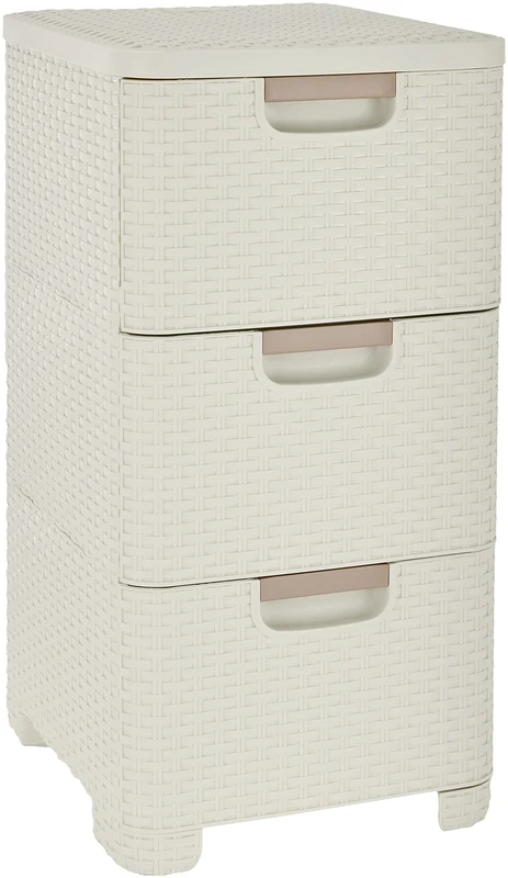 CURVER STYLE Drawer Tower, Cream, 37.8 x 32.8 x 60 cm
