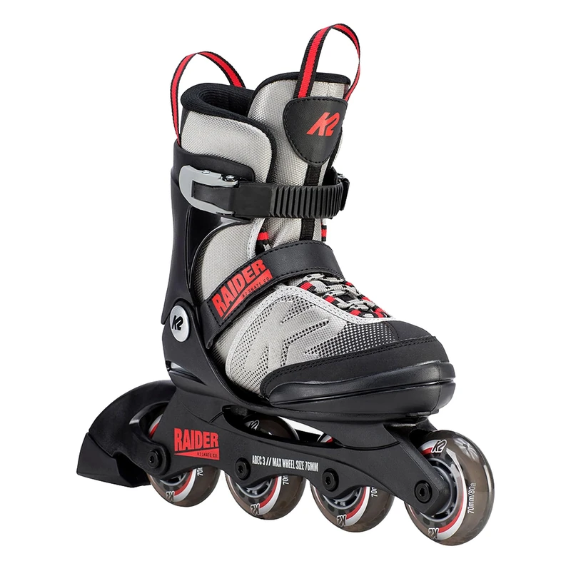 K2 Raider 30D0101.1.1.L Boys' Inline Skates Grey/Red
