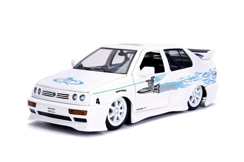 Jada 253203025 The Fast And The Furious 1:24 F&F Jesses VW Jetta, White/Blue