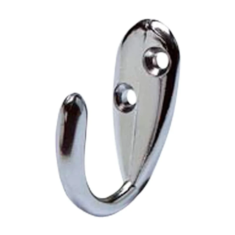 Merriway BH07302 (100 Pcs) Single Robe Hooks, Chrome Plated - Pack of 100 Pieces