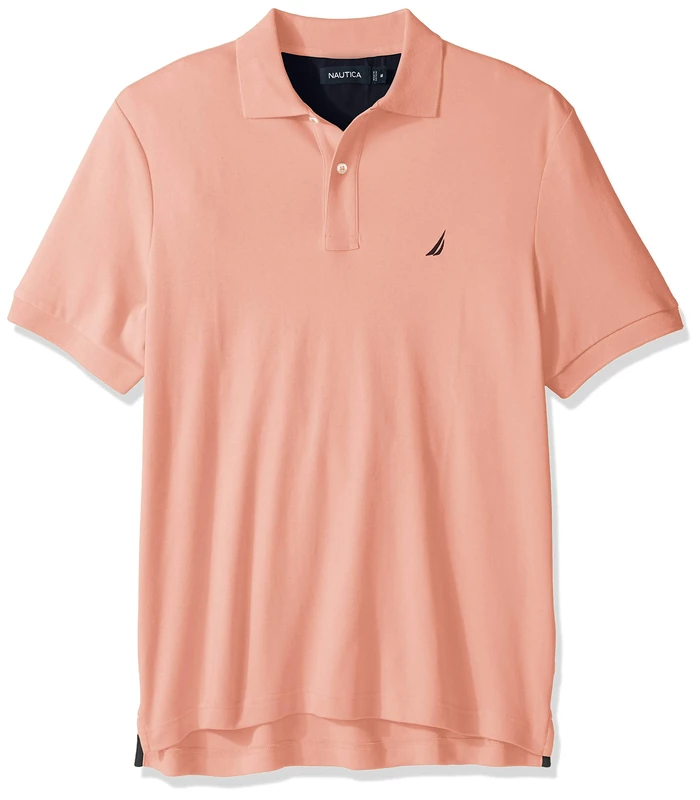 Nautica Men's Big and Tall Classic Fit Short Sleeve Solid Soft Cotton Polo Shirt, Coral Sands, 1X - Image 1