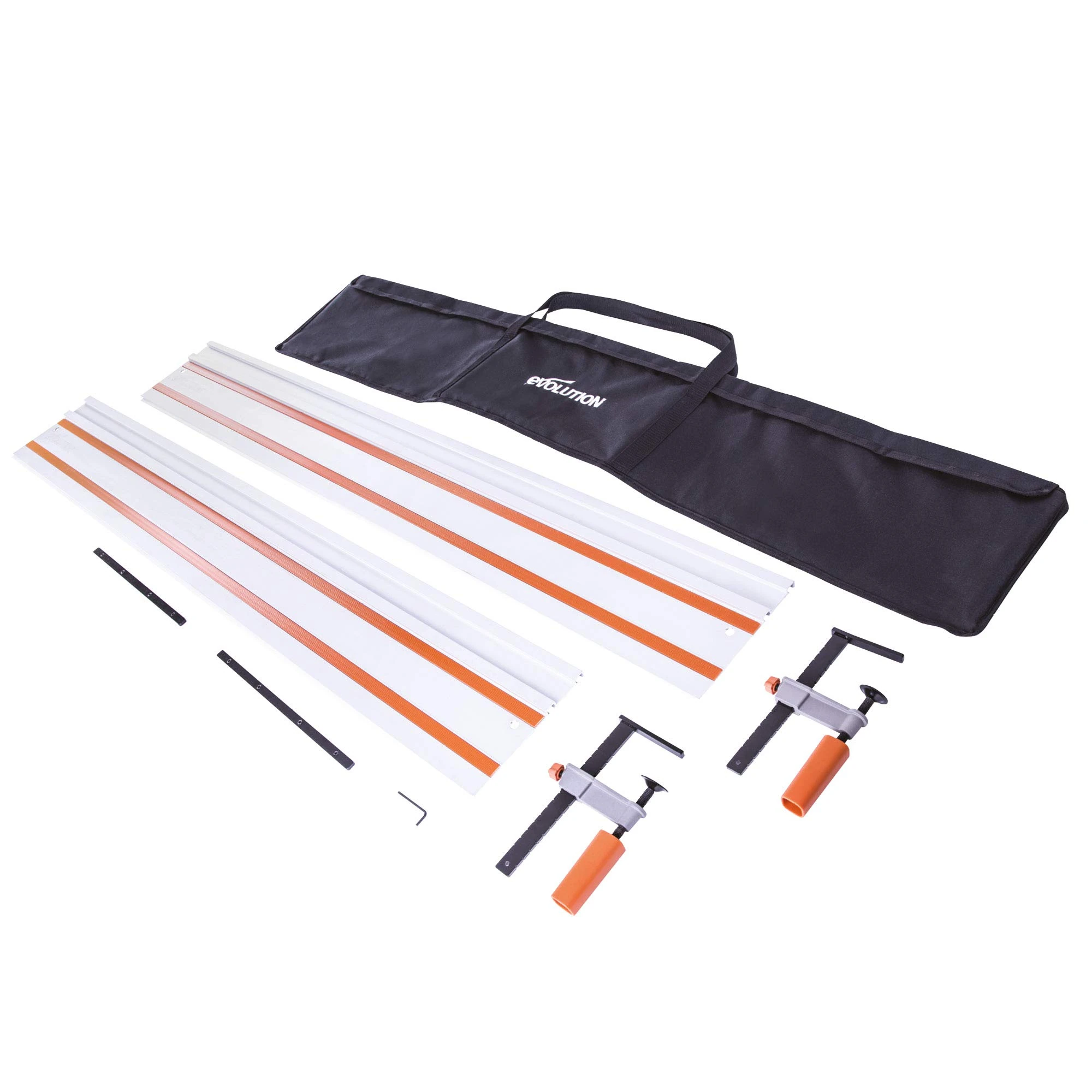 Evolution Power Tools ST2800 Circular Saw Guide Rail/Track Fits Makita, Bosch, Festool, (Clamps and Carry Bag Included), 2-Piece Track (1400mm x 2) 2800 mm