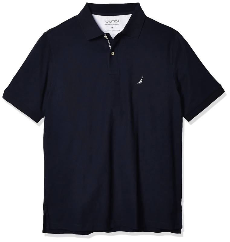 Nautica Men's Classic Fit Short Sleeve Solid Performance Deck Polo Shirt, Navy, 6X