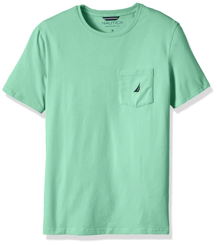 Nautica Men's Big and Tall Solid Crew Neck Short Sleeve Pocket T-Shirt, Mint Spring, 3X