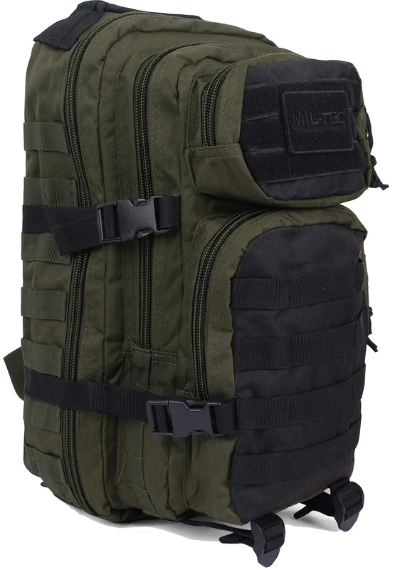 Mil-Tec US Assault Pack Backpack, S, Ranger Green/Black, Green Black, standard size, Casual