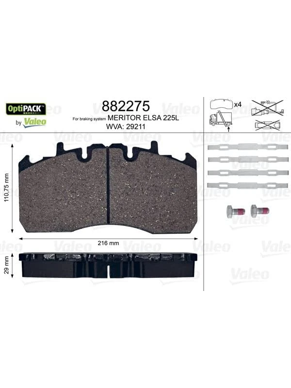 VALEO 882275 Brake Pads