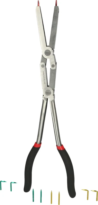 KS Tools 500.7035 Internal Circlips with Interchangeable Tips, Double Joint Circlip Pliers for External Circlips