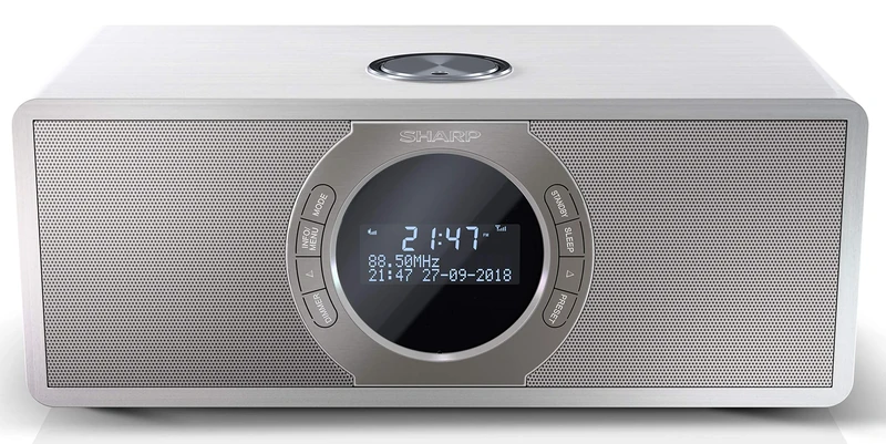 SHARP DR-S460(WH) 30W DAB+ and FM Stereo Digital Radio with Bluetooth, LED Display, Aux-In and Alarm Clock – White