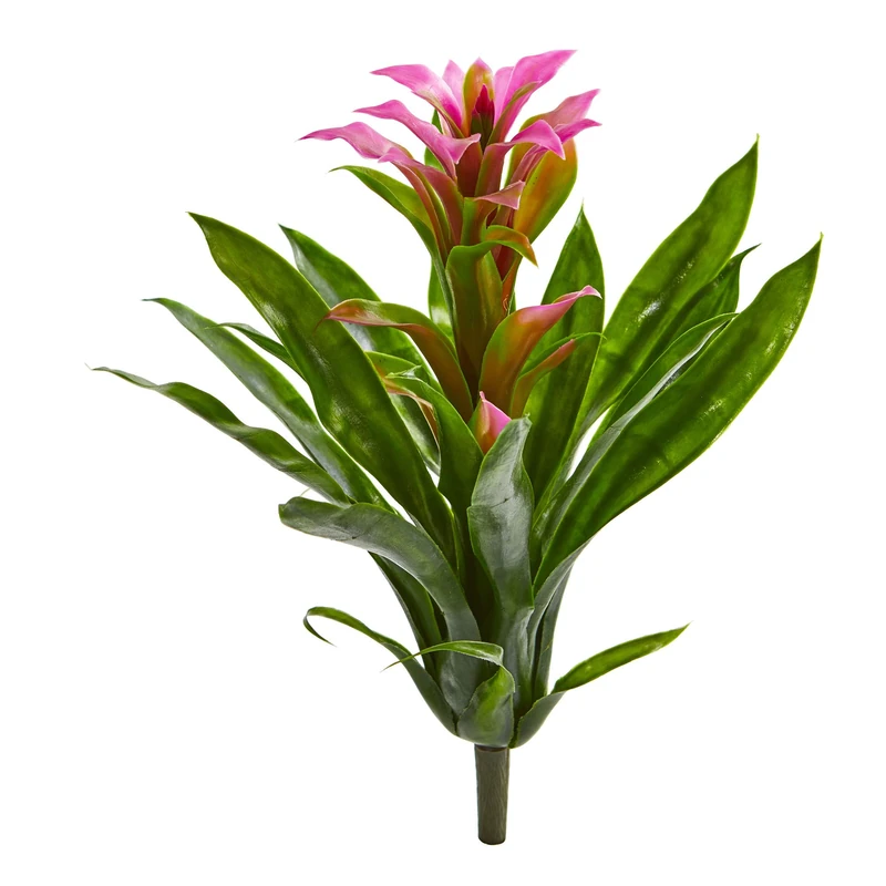 Nearly Natural 15in. Bromeliad Artificial Flower (Set of 4) - Image 1
