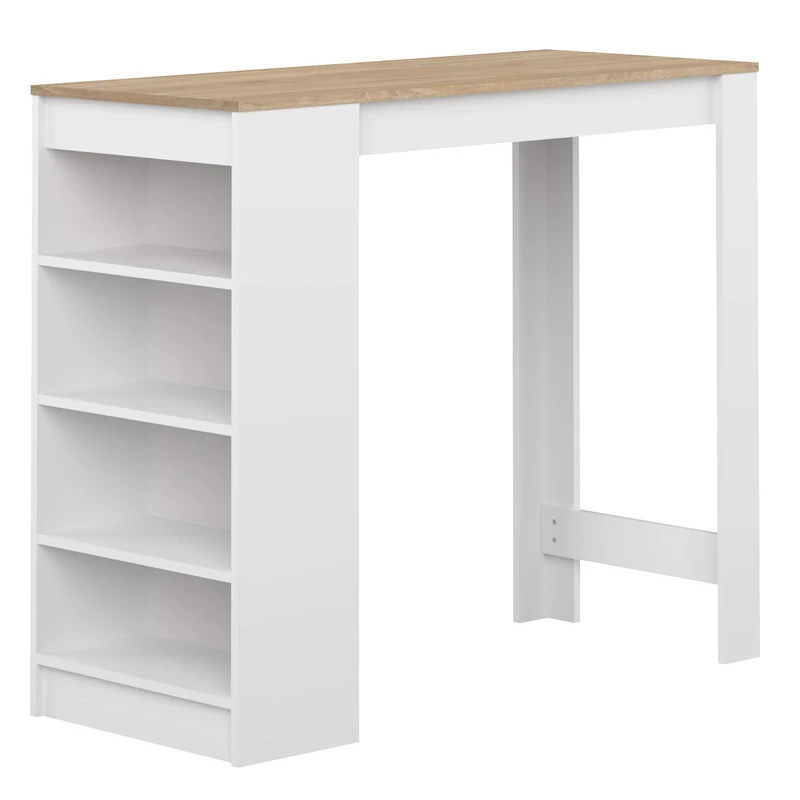 TEMAHOME Aravis Bar Top Table, White Oak, 115 x 50 x 102.7 cm