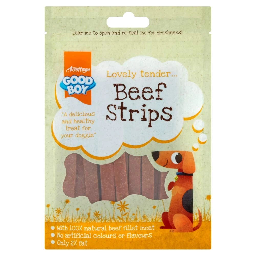 Good Boy Beef Strips, 80g