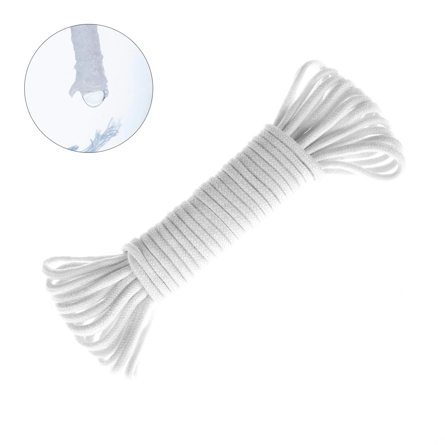 ORIMERC 30 feet 4mm Diameter Self Watering Wick Cord Vacation Plant Sitter DIY Hydroponic Wicking Self-Watering Planter Pot Automatic Water System Device Potted Violet Auto Seedling Waterer Rope