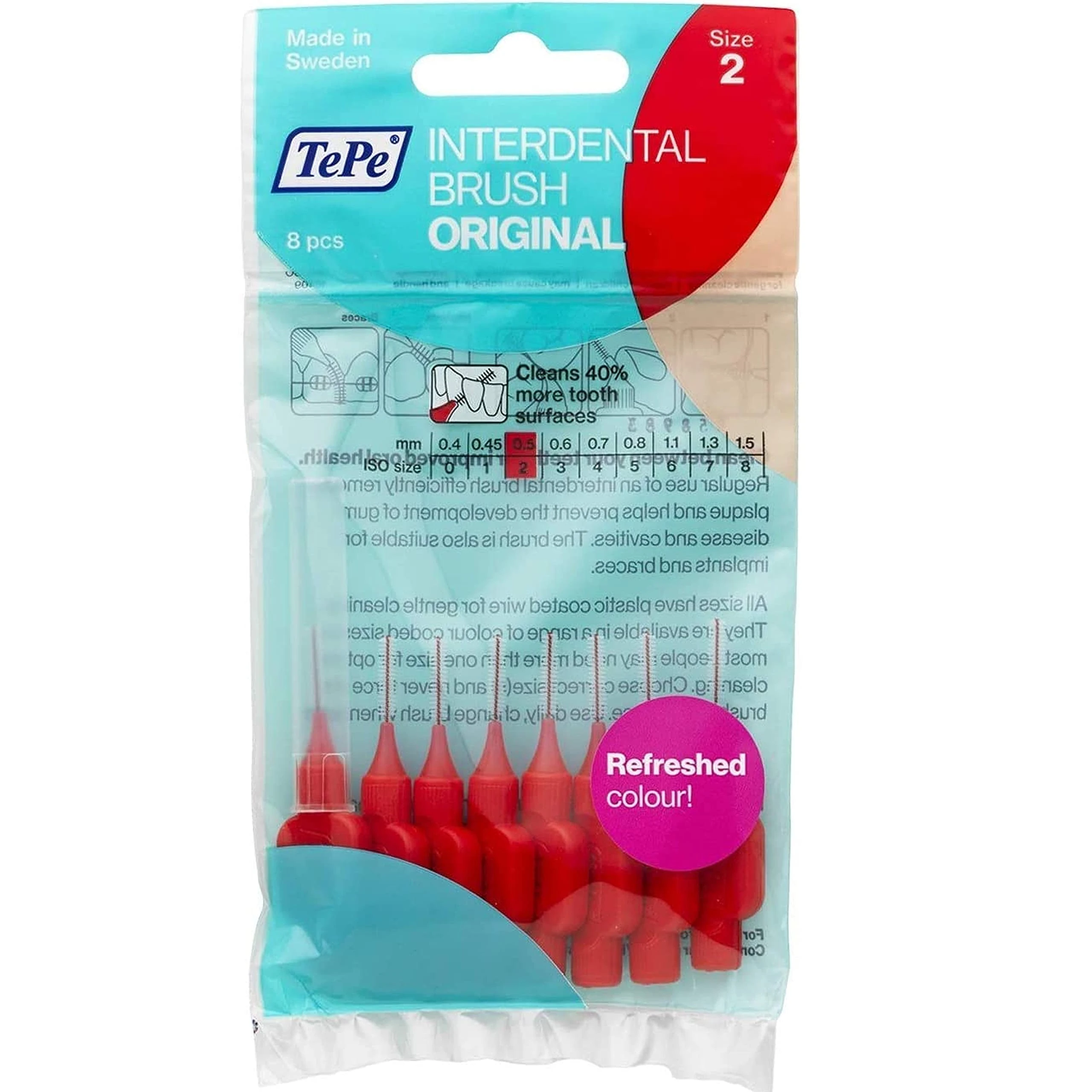 TePe Interdental Brushes red 0,5 mm 2X 8er Pack