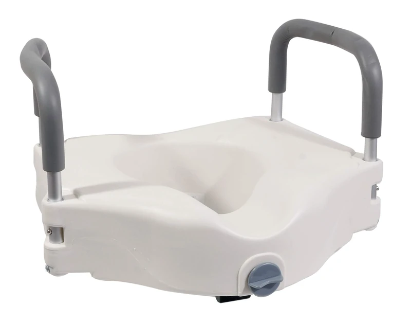 Aidapt 150mm (6") Elevation Raised Comfortable Toilet Seat with Arms Easy Fit White