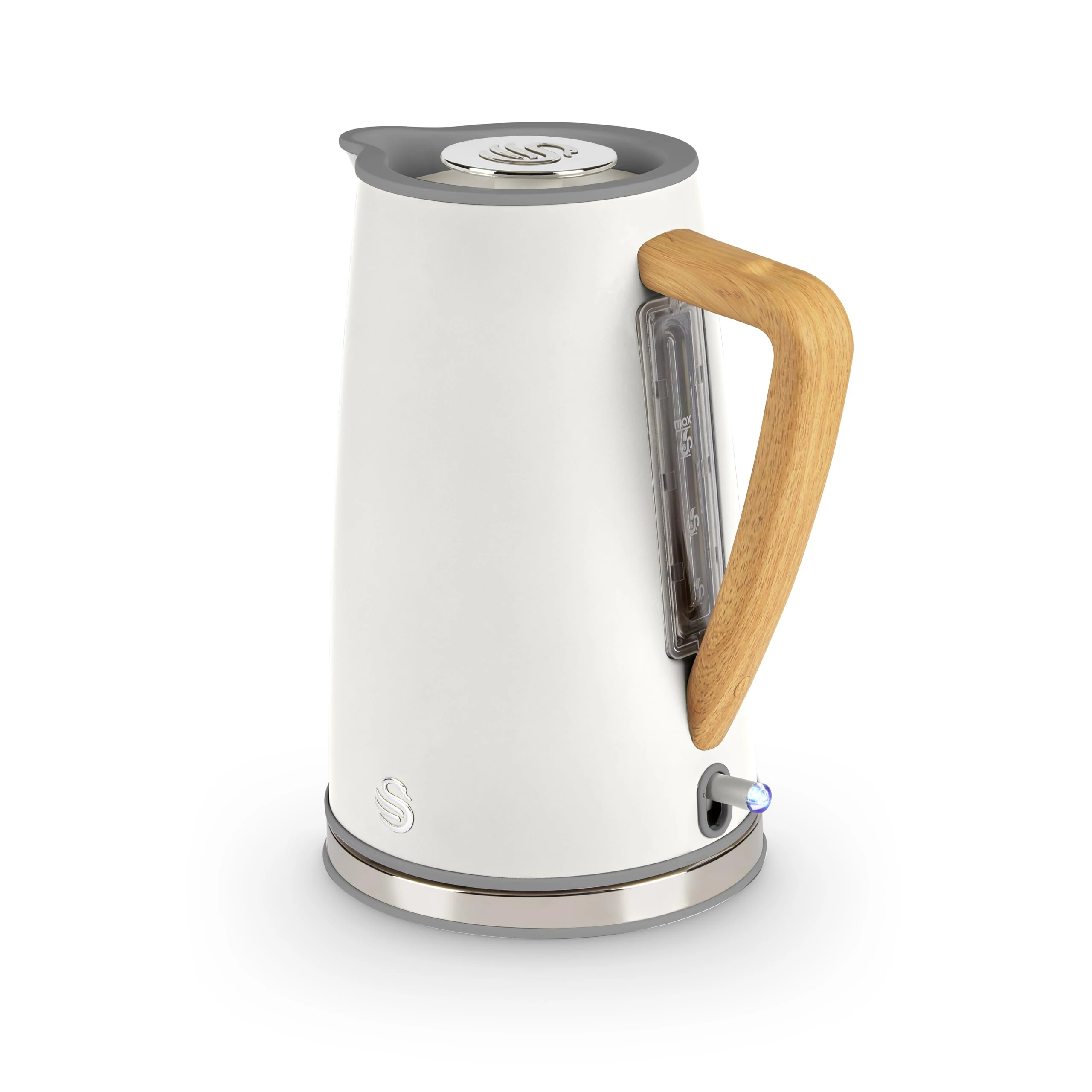 Swan SK14610WHTN Nordic Cordless Jug Kettle with Fast Boil Technology, Overheat Protection, Soft Touch Handle, 1.7L, 3KW, White