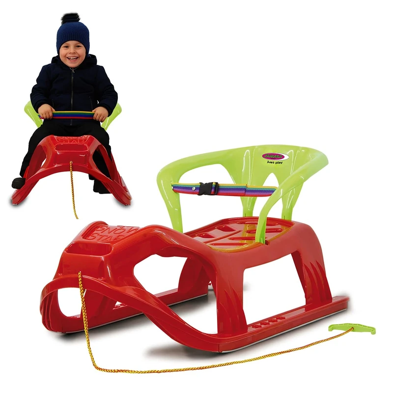 Jamara 460366 Snow Play Sled with Backrest, 90 cm, Red