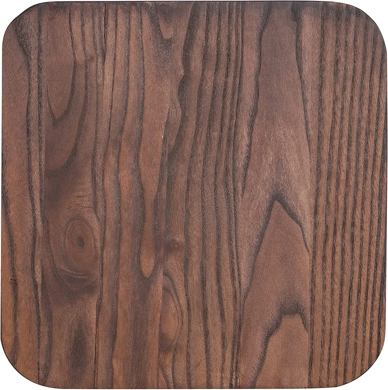 Flash Furniture Lily 4 Pack Rustic Walnut Wood Seat for Colorful Metal Barstools