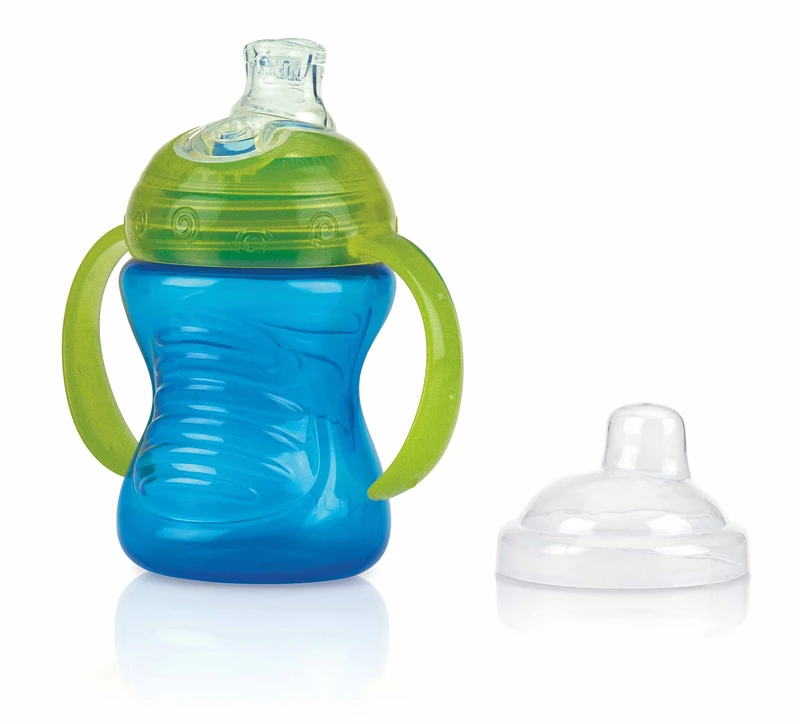 Nuby Swirl Spill Proof Mug for Babies - Blue, 240ml, Leak-Proof