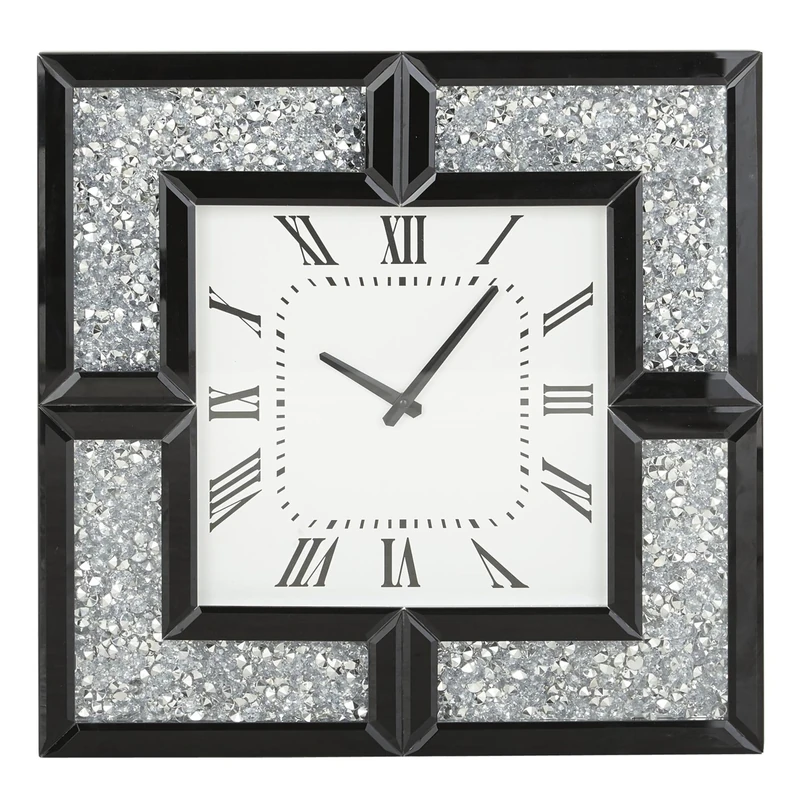 Deco 79 Wall Clocks, Black, White, Silver, M