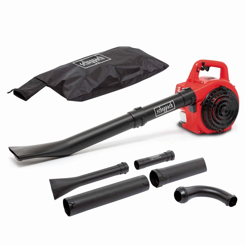 Scheppach LBH2600P Petrol Leaf Vacuum/Blower | 2-in-1 Blower & Vacuum | 1 HP 25.4 cc Engine | 260 km/h Air Speed | 50L Collection Bag | Shredder Function