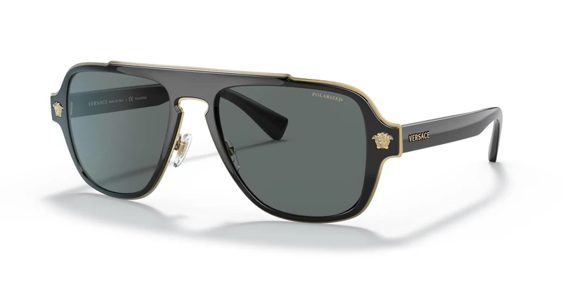 Versace VE2199 - 100281 Sunglasses Black w/ Grey Polarized 56mm