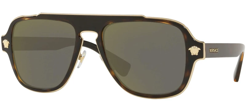 Ray-Ban Men’s 0VE2199 Sunglasses, Black (Dark Havana), 55