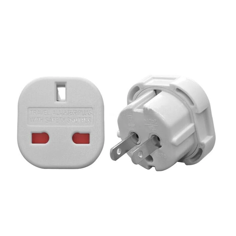 Travel Adaptor White UK to USA/AUS Q4U Convert Power UK plug 3 pin to USA/Canada/Australian Plug 2 Pin Pack of 2
