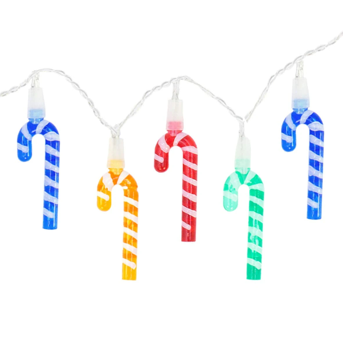 The Christmas Workshop 78260 20 Mini LED Candy Cane Christmas String Lights | Multi-Coloured Indoor Decorations | 1.9M Lead Length | Battery Operated