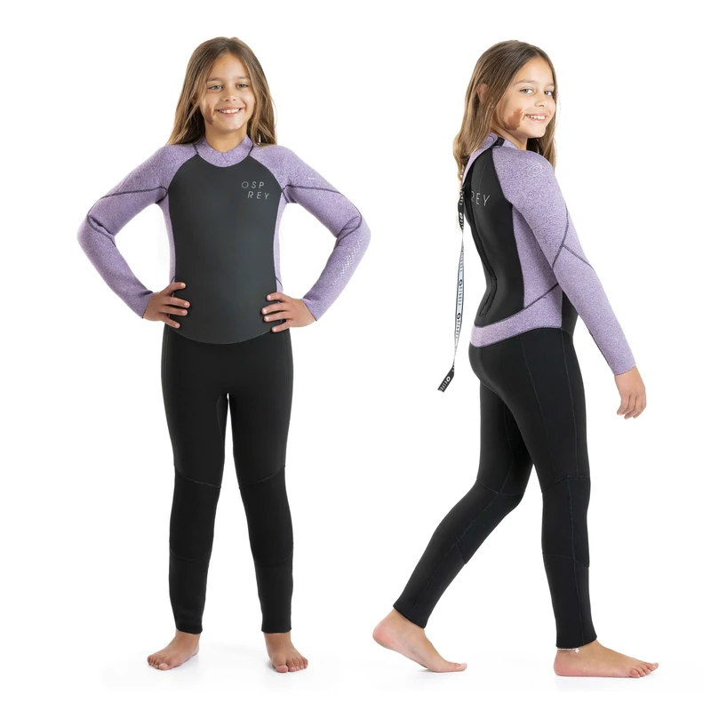 Osprey Girls' Zero 5 Mm Winter Full Length Wetsuit for Kids, Purple, M UK