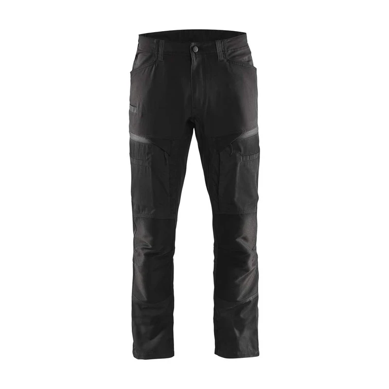 Blaklader 145618459998C54 Service Work Trousers with Stretch, Black/Dark Grey, Size C54
