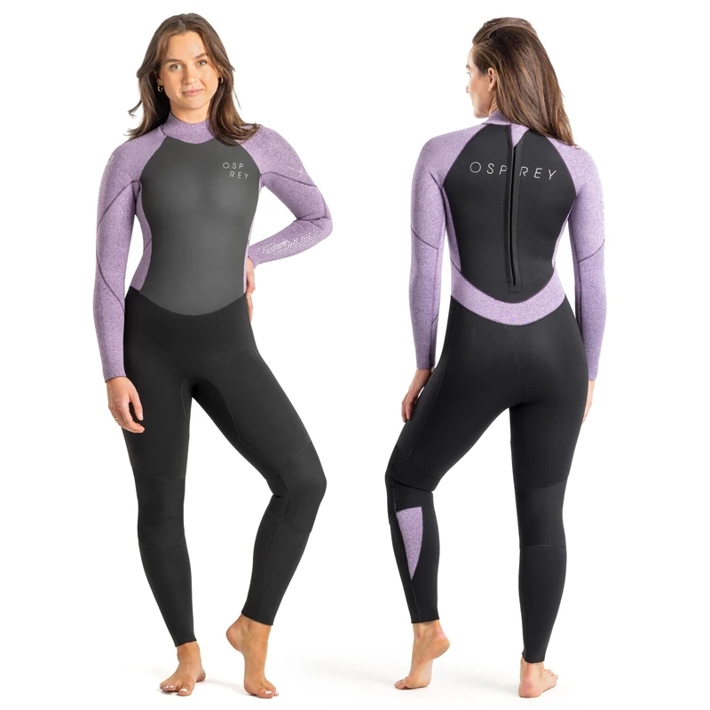 Osprey Womens Full Length 5mm Winter Wetsuit, Adult Neoprene Surfing Diving Wetsuit, Zero, Purple, S