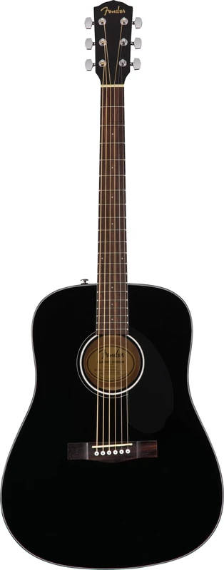 Fender CD-60S Dreadnought Acoustic Guitar, Walnut Fingerboard, Black, Comes with Free Virtual Lessons