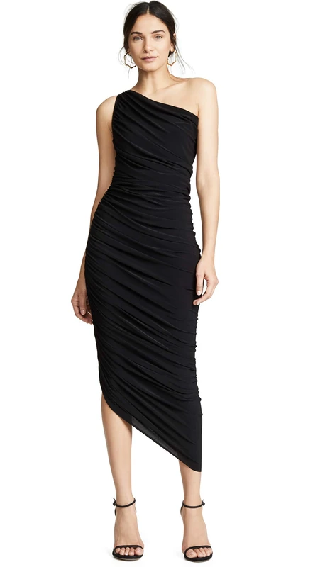 Norma Kamali Women's Diana Gown Cocktail Dress, Black, XL