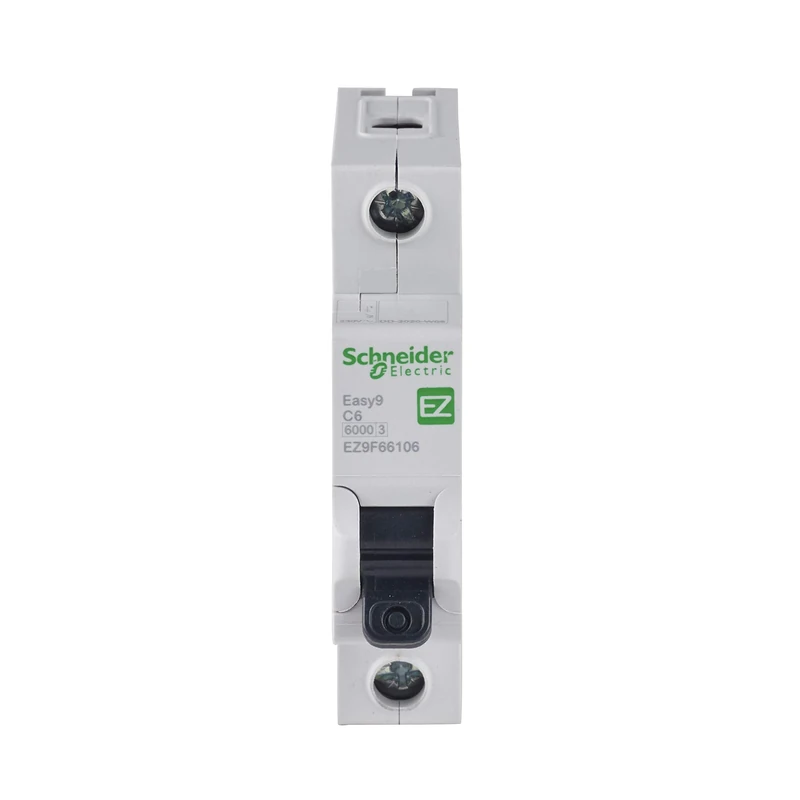Schneider Electric Easy9 - MCB Miniature Circuit Breaker, 1 Pole, Type C, 6kA Breaking Capacity, White, 6A, 230V, EZ9F66106