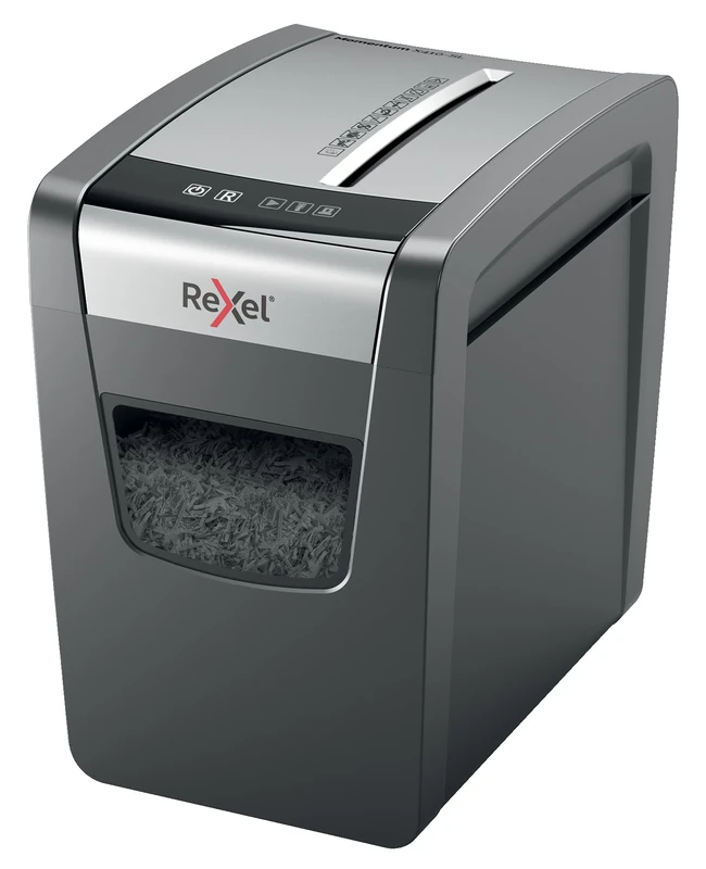 Rexel Momentum X410-SL Slimline Cross Cut Paper Shredder, Shreds 11-10 Sheets (70-80 gsm), 23 Litre Bin, Black, 2104573